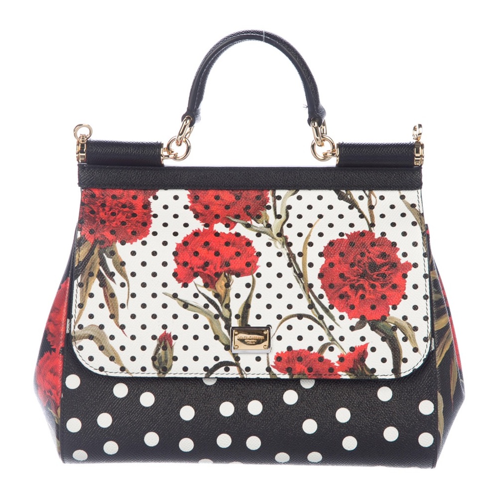 Dolce and Gabanna medium Miss Sicily handbag - polka dot and carnation